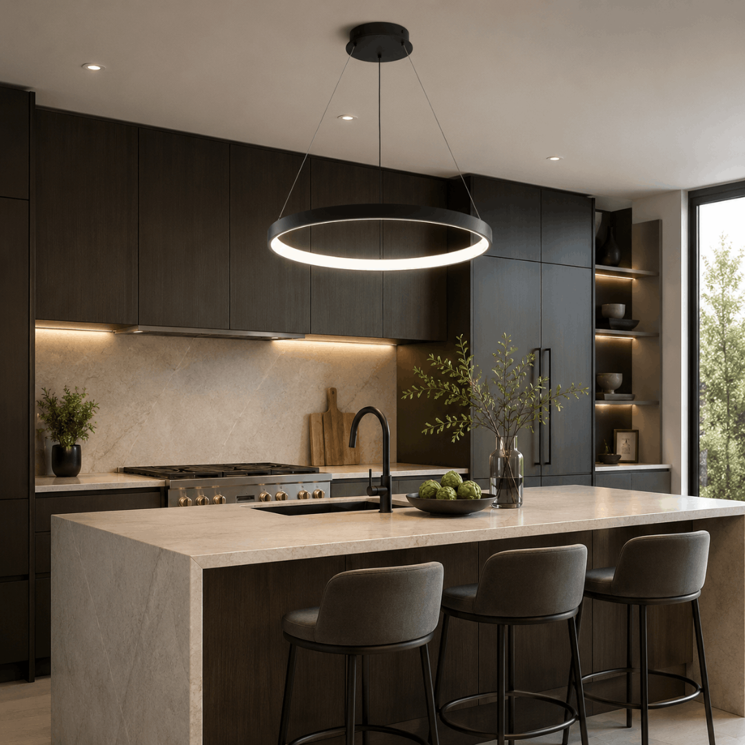 LED полилей със смарт управление Еклипс, черен, 37W, 2700lm, 3000-6000k