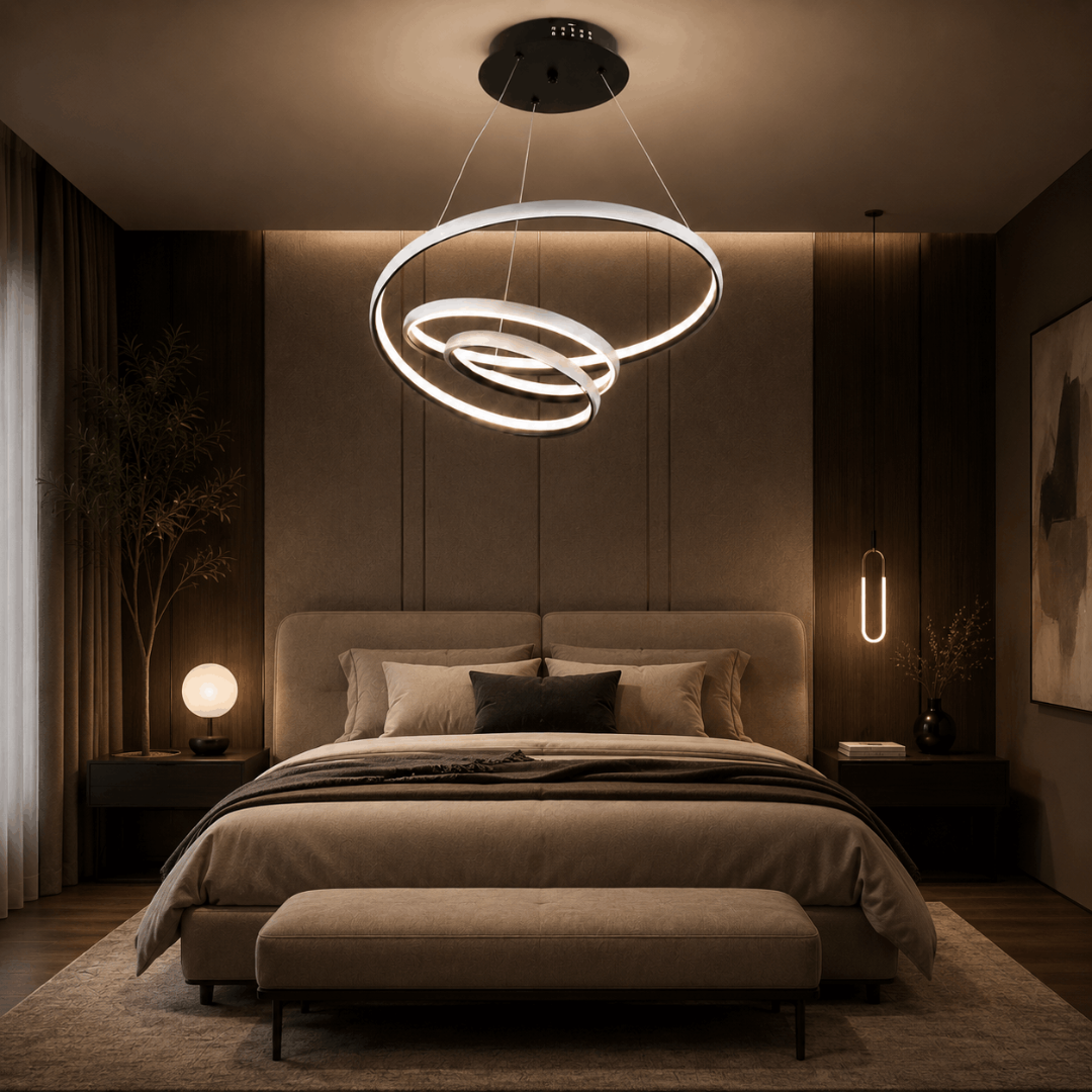 LED полилей Веста, черен, 58w, 4000k