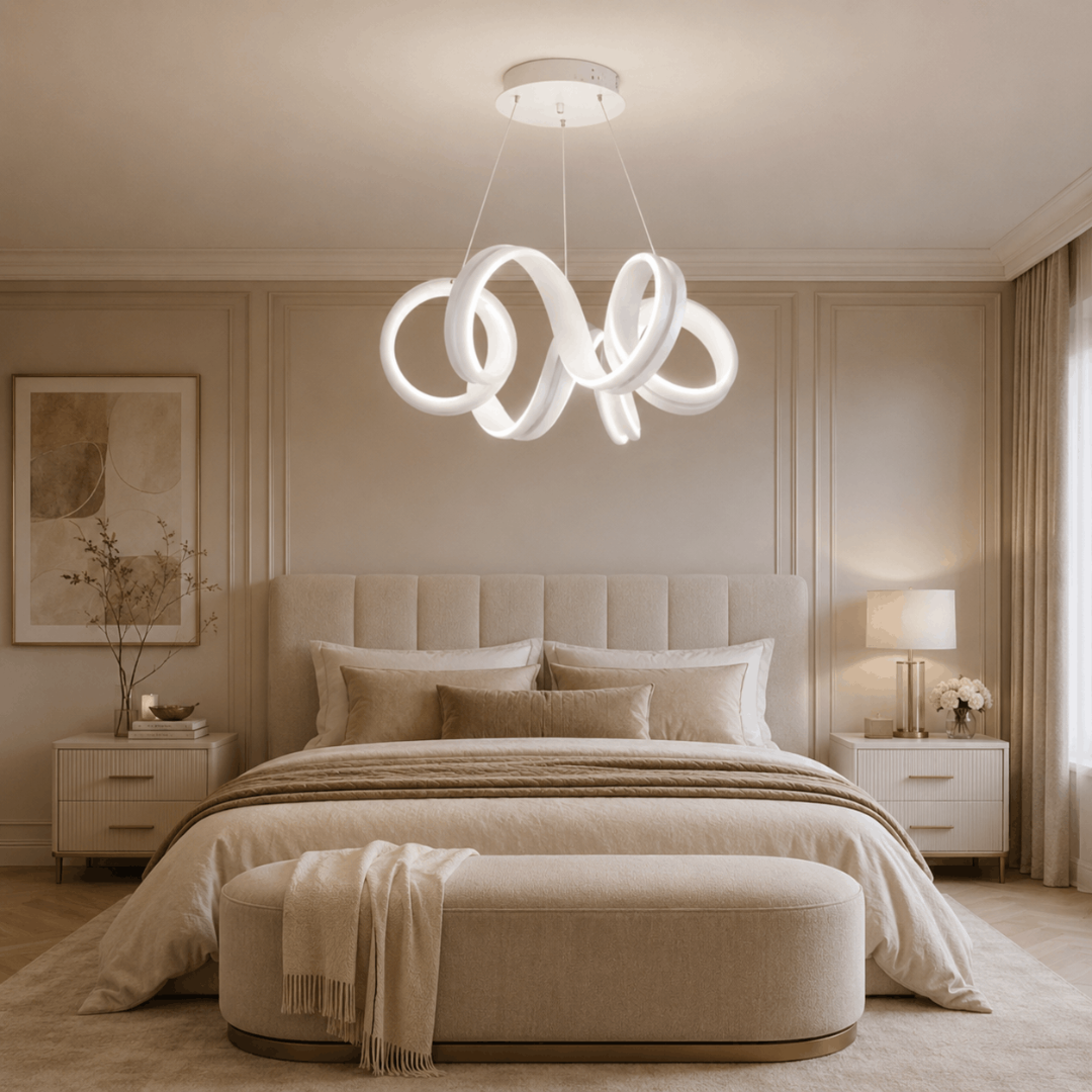 LED полилей Луна, бял, 124w, 4000k