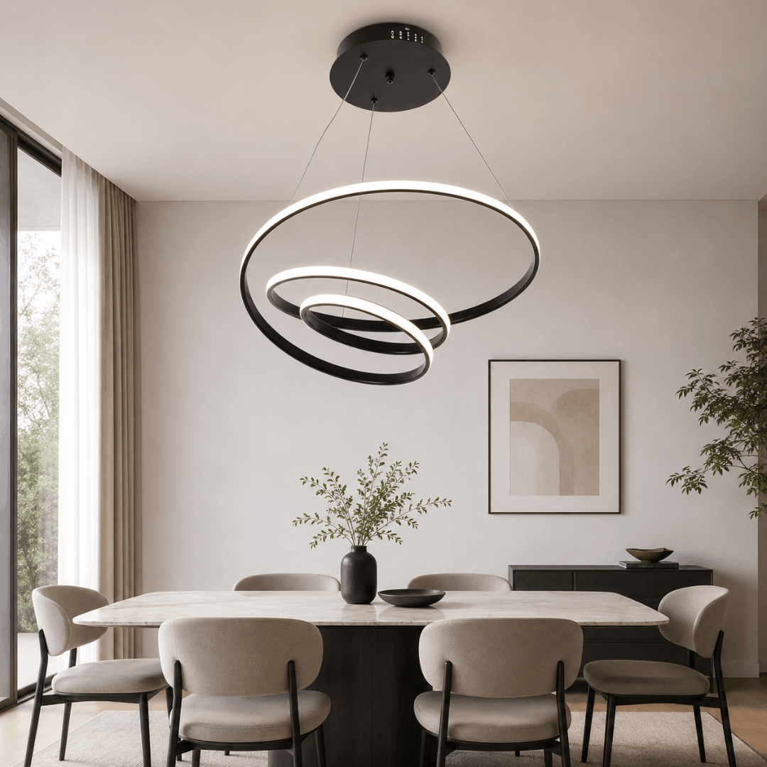 LED полилей Веста, черен, 58w, 4000k