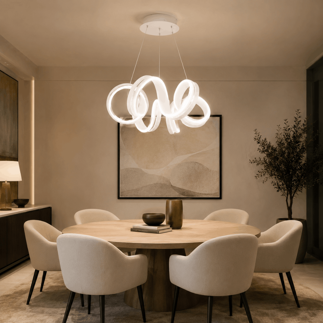 LED полилей Луна, бял, 124w, 4000k