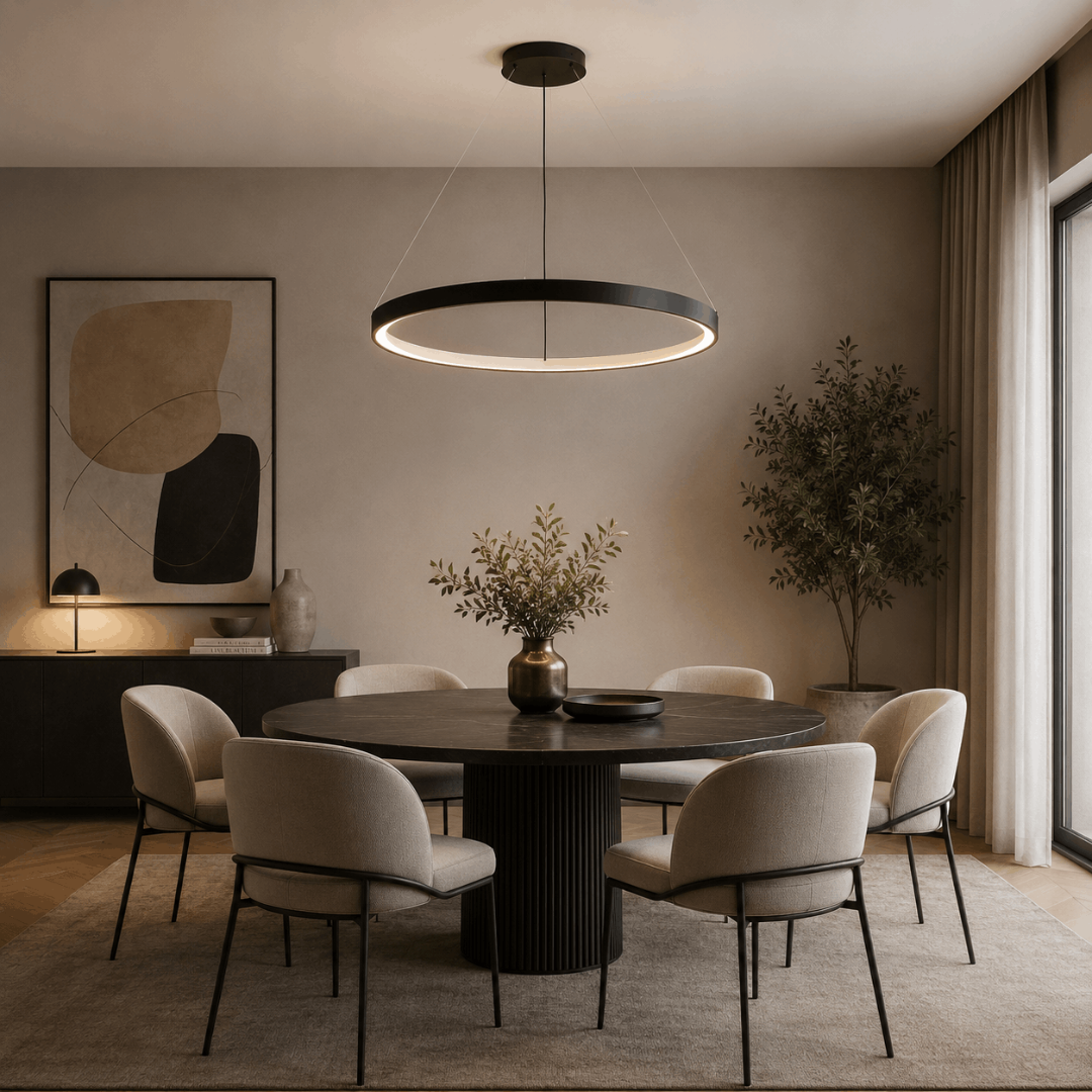 LED полилей със смарт управление Еклипс, черен, 37W, 2700lm, 3000-6000k