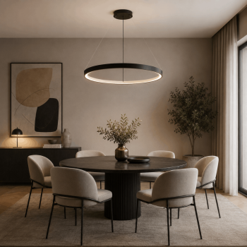 LED полилей със смарт управление Еклипс, черен, 37W, 2700lm, 3000-6000k